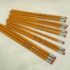 12 Eagle Berol Pencils HB 224 #2 Unsharpened Wood Vintage Rainforest Free